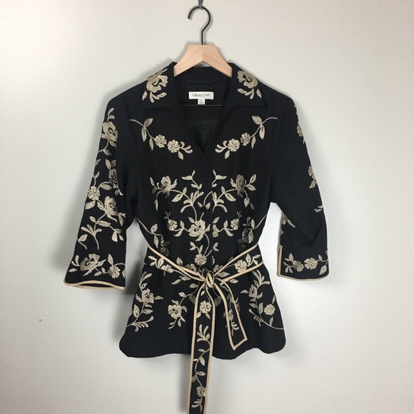 Coldwater Creek Jackets & Blazers - Coldwater Creek All Golden Vines Women Silk Jacket